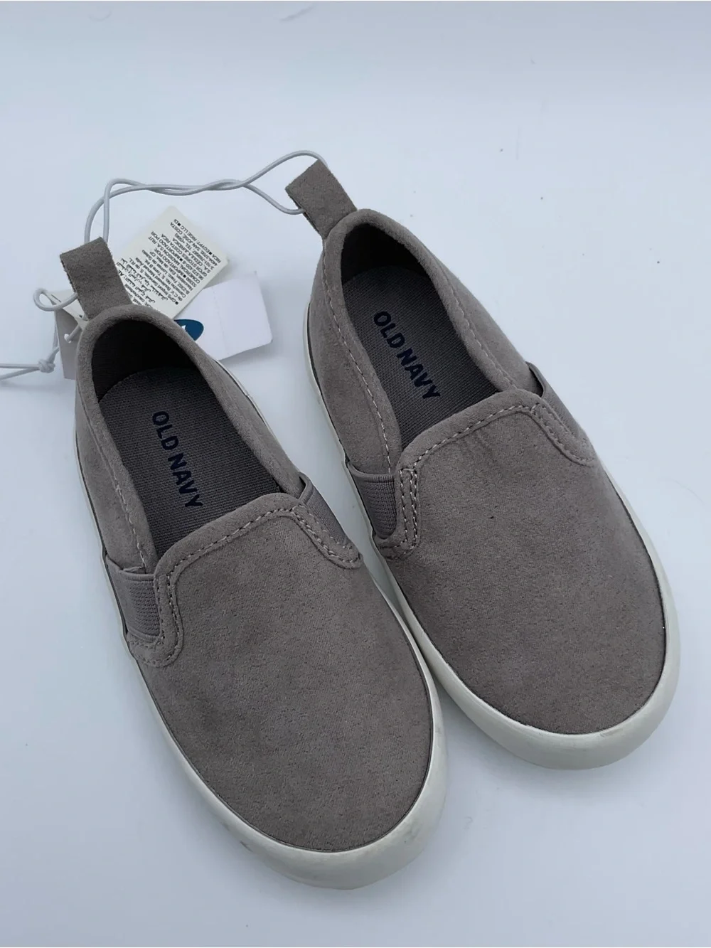 Old Navy Toddler Gray Slip-On Sneakers Faux Suede Shoes Size 6 Excellent Cond